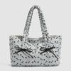 Striped & Polka Dot & Star Print Tote Bag With Bow Design Large Capacity Casual Shoulder Bag Lightweight Daily Commute Handbag