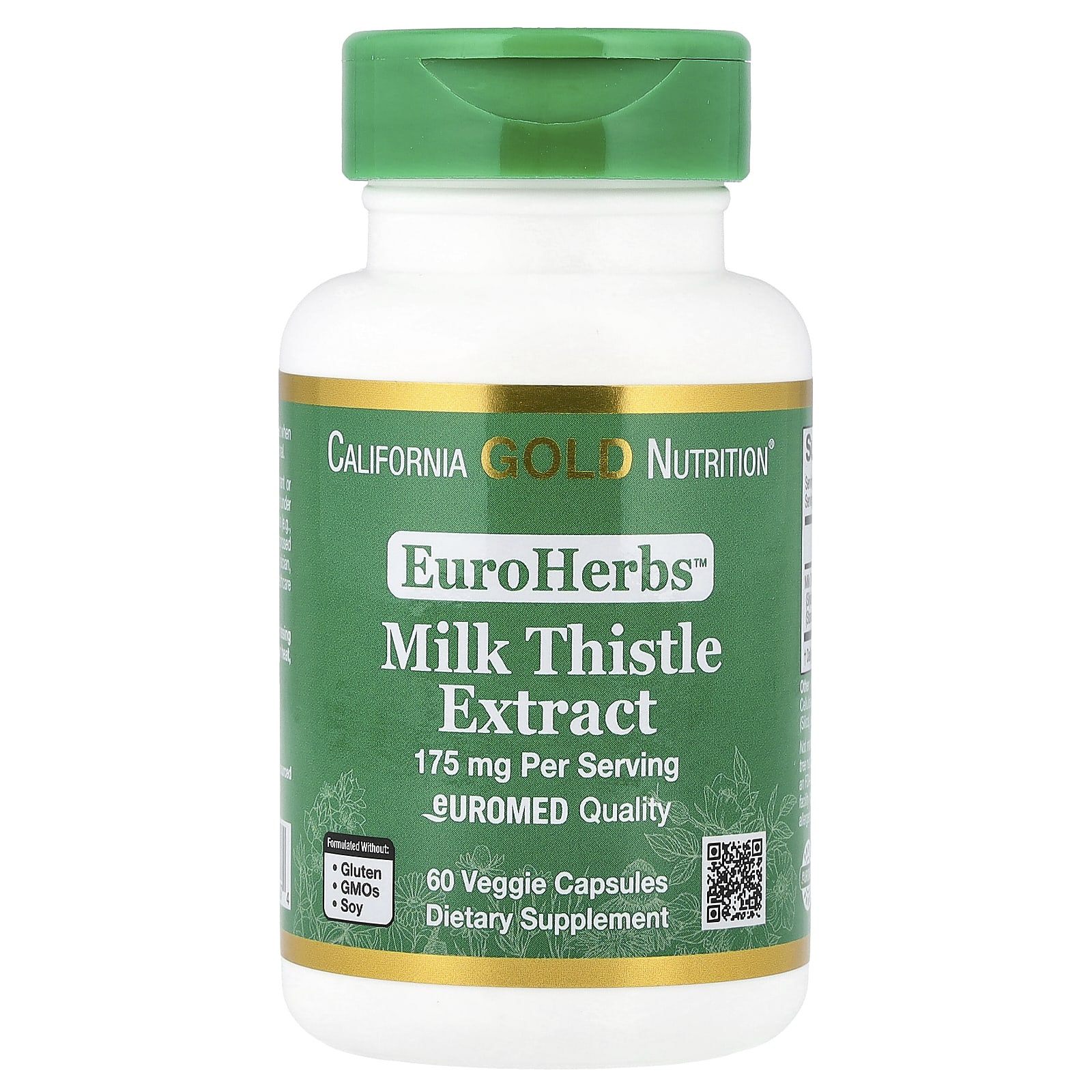 

Euroherbs, Milk Thistle Extract, Euromed Quality, 175Mg, 60 Veggie Caps
