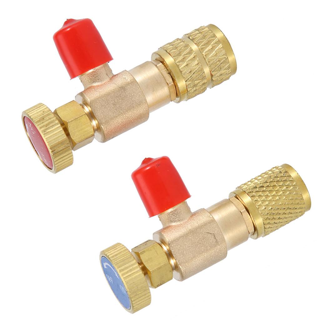 2pcs Liquid Safety Valve R410A R22 Air Conditioning Refrigerant 1/4 "Safety Adapter