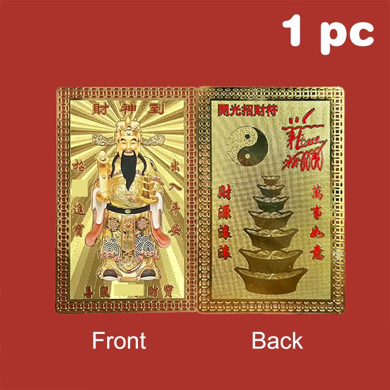 Çin Feng Shui Zenginlik Tanrısı Bakır Kartı Buda Muska Kartı Dua Altın Kartı İş Fortuna Hazine Şanslı Ev Dekorasyonu