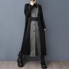 Long Sleeve Oversized Cotton Vintage Black Patchwork Casual Loose Autumn Spring Winter Trench Coat for Women Outerwear
