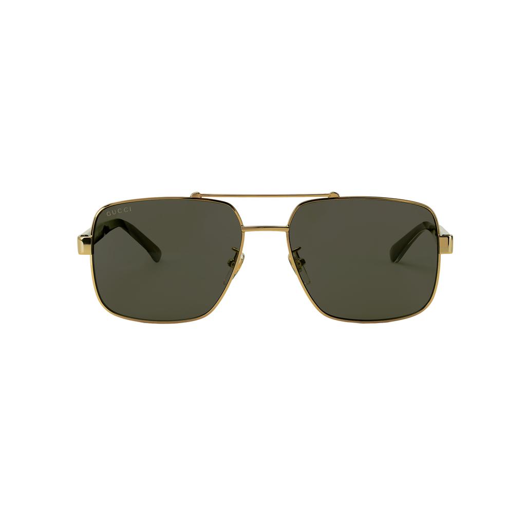 Gucci Serie de Manualidades Esmaltadas Web Excellence Gafas de Sol Cuadradas de Caballero Gafas de Sol para Hombre Negro Oro GG0529S-001
