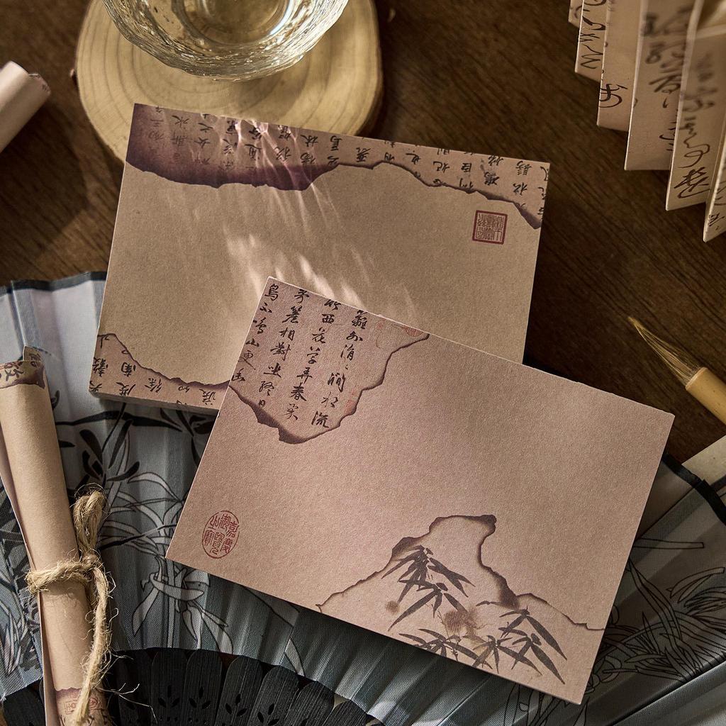 80 pcs Chinese style material paper Vintage brown Decorative Hand Account Diary Scrapbooking Background paper
