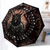 1 szt. Solidny parasol automatyczny z 8 żebrami, Parasol Aura z Gotyckim Krukiem, Czaszką i Krwią, Drukowany cyfrowo, Składany parasol do użytku na zewnątrz w podróży