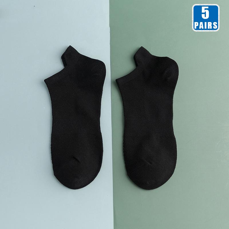 5 Pairs Men Cotton Short Sock Crew Ankle High Quality Breathable Summer Women Compression Casual Soft Solid Color Socks for Male