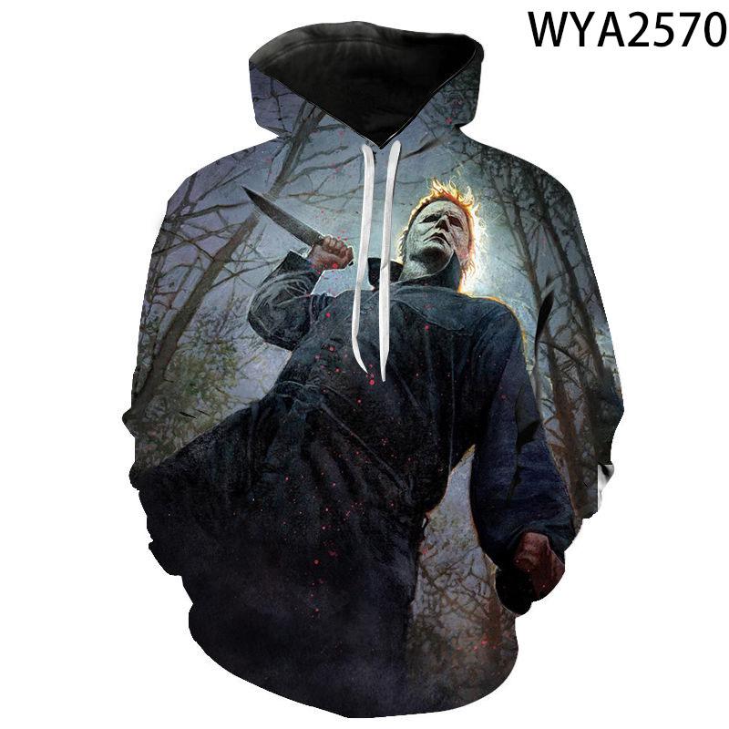 2026 Herbst Halloween Horror Michael Myers 3D-Druck Herren Damen Kinder Hoodies Harajuku Streetwear Kapuzen-Sweatshirts Pullover
