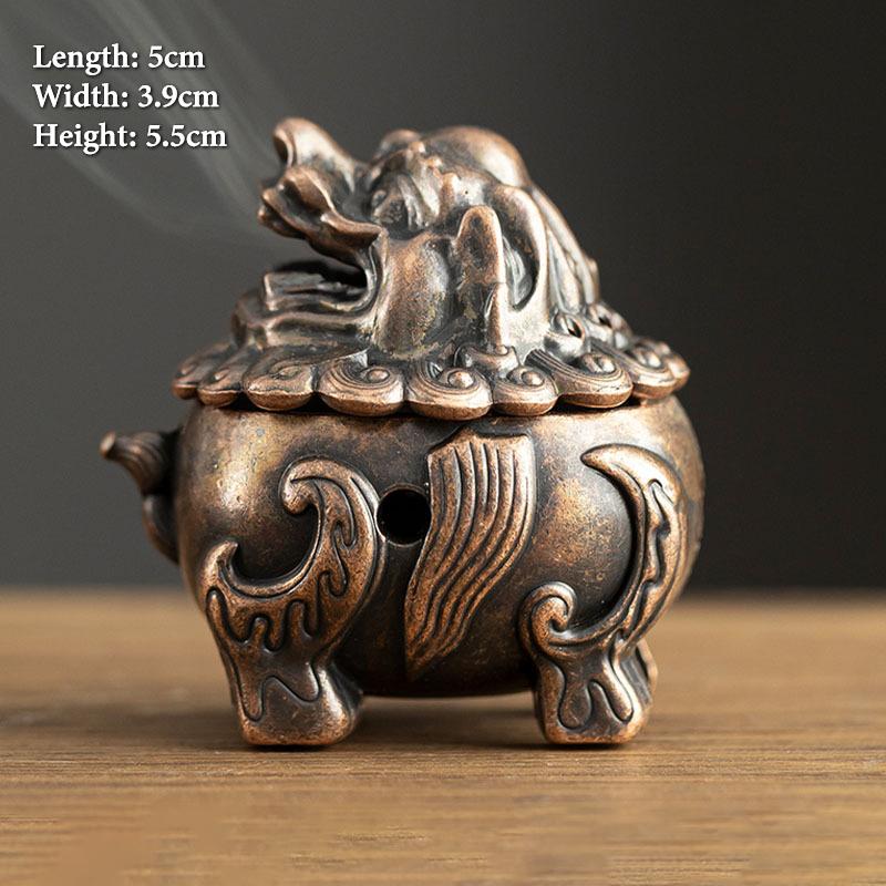 Vintage Alloy Incense Burner Stick Holder Three Legged Hollow Out Mini Sandalwood Censer Incense Burner Home Decoration