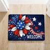 1pcs 2D Flat Colorful Sunflower Flowers With American Elements, Flannel Soft And Comfortable Sponge Mat Easy To Clean,For Indoor Doormats