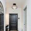 Crystals E27 Ceiling Light Fixtures Chandelier, Small Black Semi Flush Mount Ceiling Light Fitting for Hallway Entrance Kitchen
