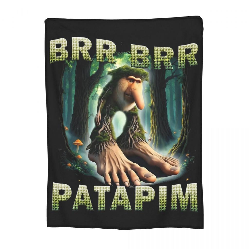 Tung Tung Tung Sahur Blankets Fleece Winter Italian Brainrot Portable Ultra-Soft Throw Blanket for Bedding Plush Thin Quilt