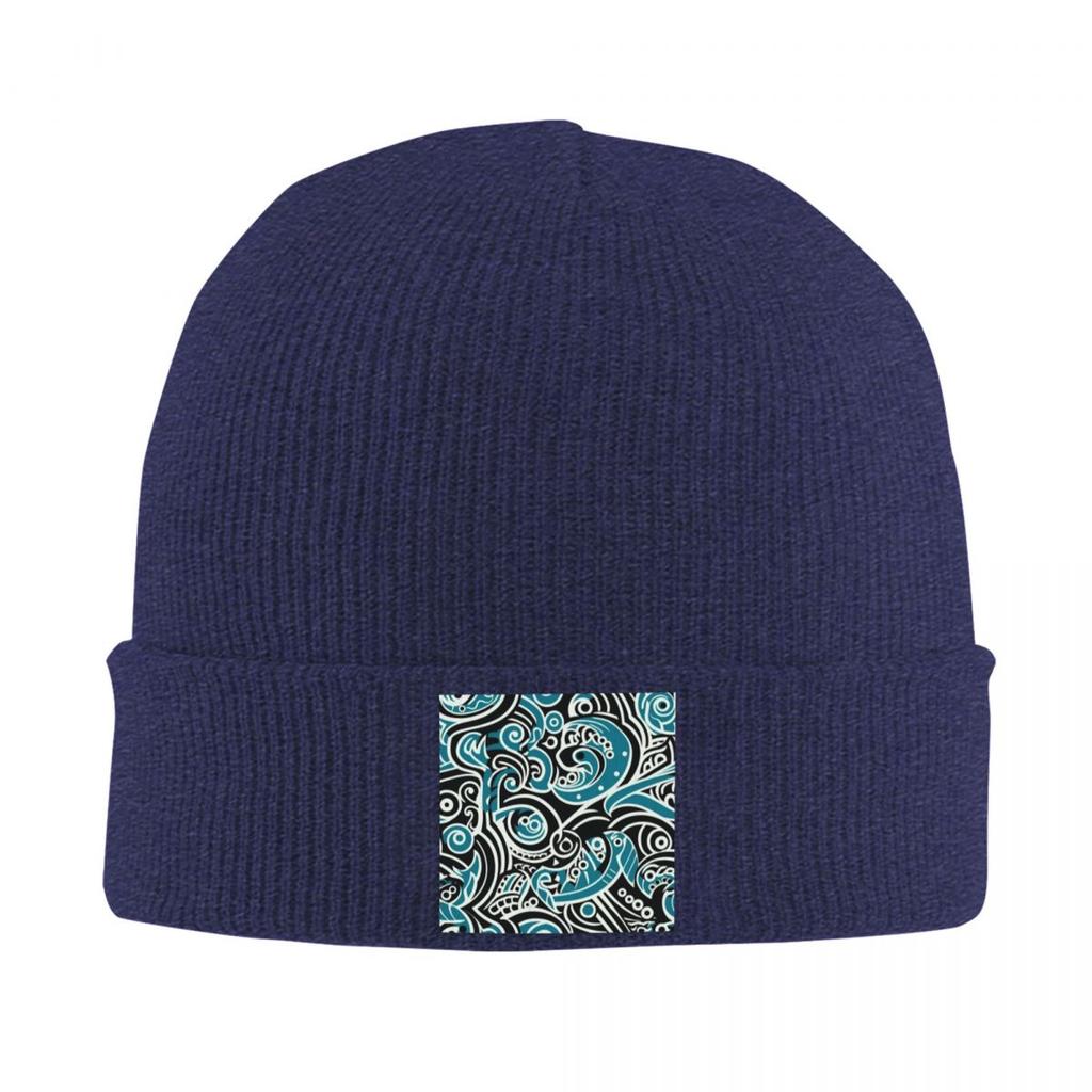 Kowhaiwhai Maori Pattern Warm Knitted Cap Winter Knit Bonnet Hat Skullies Beanies Hip Hop Caps for Unisex