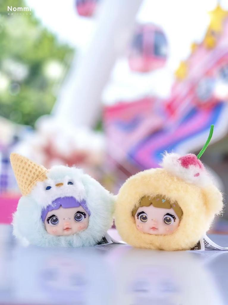 Nommi [Sweet 100%] Series Plush Toy Blind Box [9 Pieces Per Box]  Cute Small Animal Design, Three Pupil Changes, Fluffy Long Hair, Sweets Theme  9