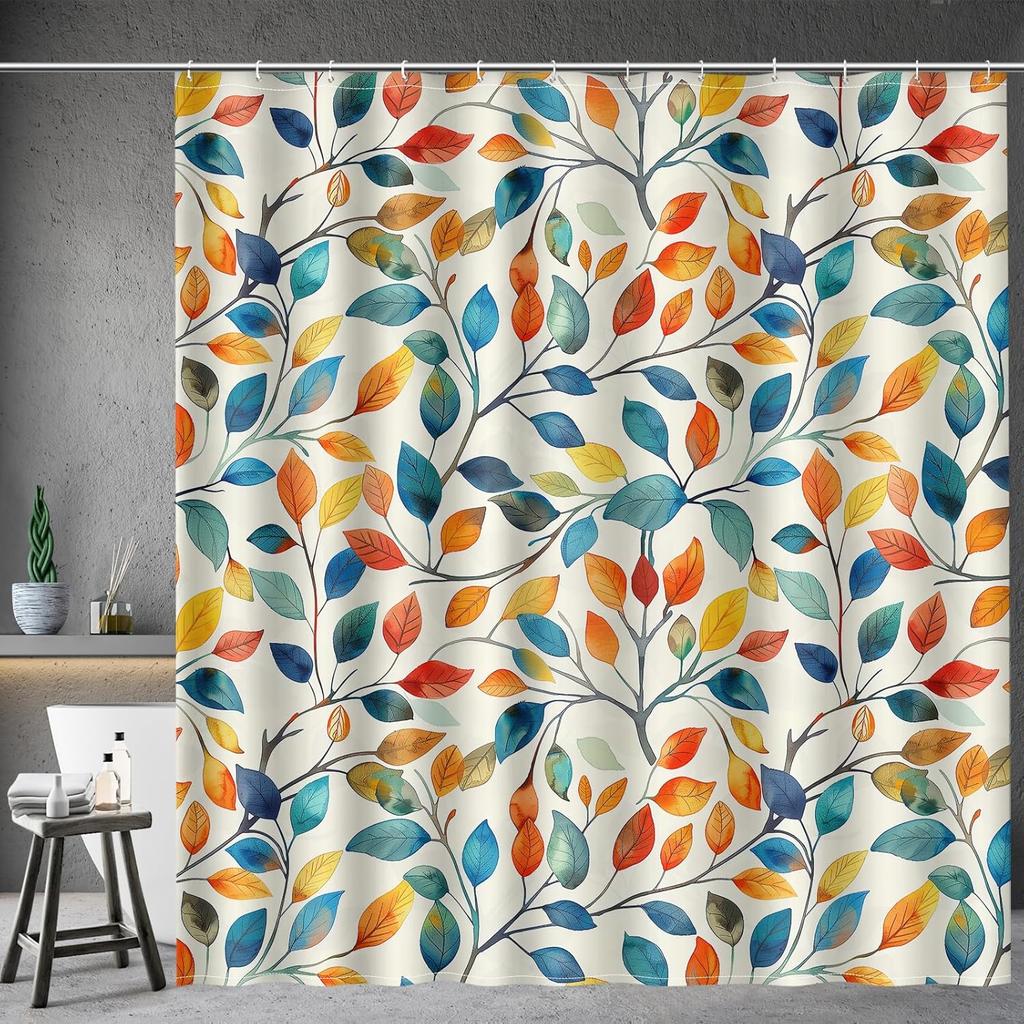 Mandala Indian Bohemian Colorful Flowers Bath Shower Curtain Set with 12 Hooks for Adults Kids Bathroom Decor Accessories