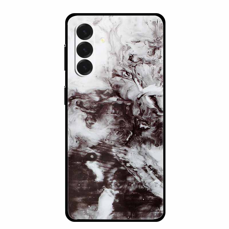 For Samsung Galaxy A17 Cases Marble Painted Black Silicone Back Cover Case for Galaxy A17 5G Protective Shell A17 Texture Bumper
