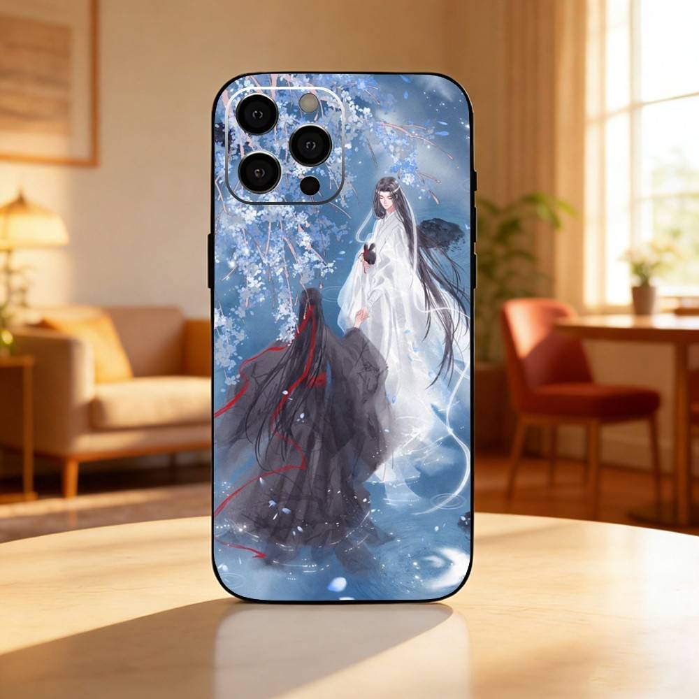 M-Mo Dao Zu Shi MDZS Anime Handyhülle Für iPhone17,16,15,14,13,12 Plus,Max Weiches Silikon Schwarze Hülle
