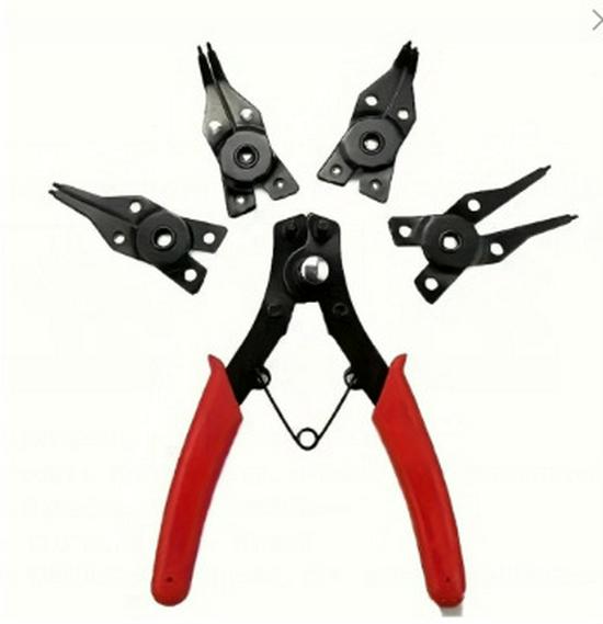 6-Inch Multi-Function Circlip Pliers: Large Size, Internal/External Use, Multi-Purpose Retaining Ring Tool.