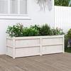 VidaXL Planter, Raised Bed, Flower Box, Plant Pot, Flower Box Garden Patio Terrace Balcony, White Wood 837485