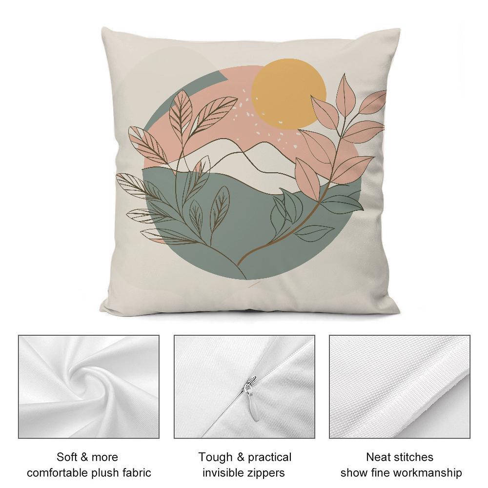 Abstract Boho Landscape Pillow Case Short Plush Pillow Covers Sofa Decorative Home Double-sided Printing Cushion Cover