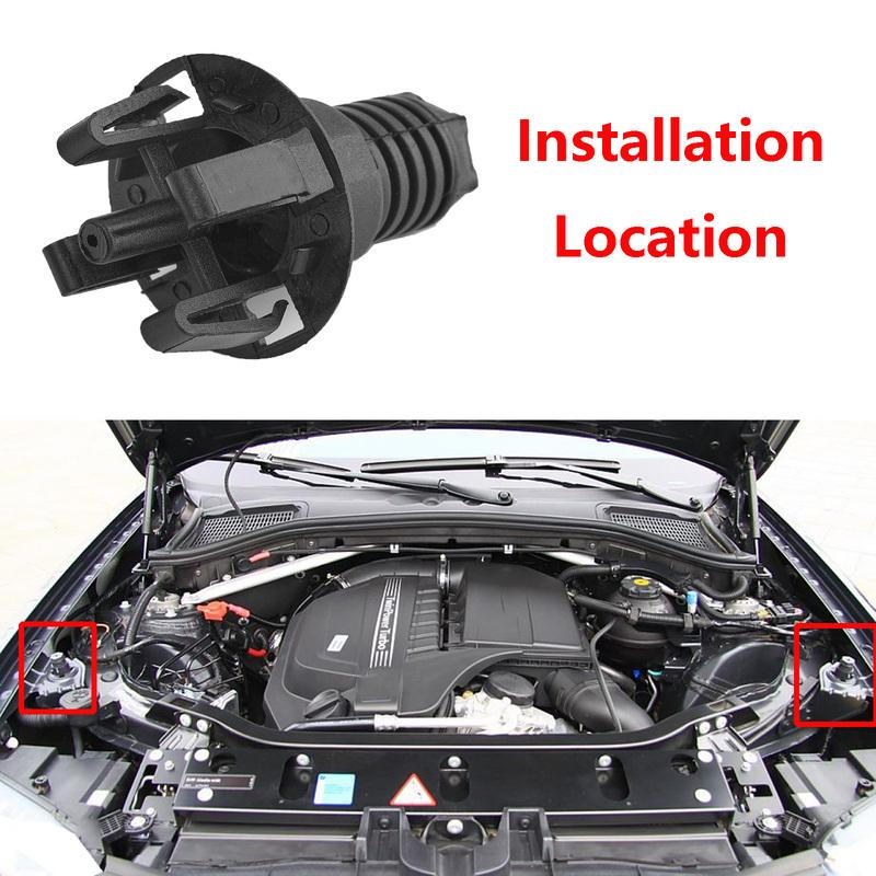 For BMW 3 5 6 7 Series X3 Bonnet Hood Stop Adjuster Buffer Bolt & Block Kit 51767183752 Fits F30 F07 F10 F06 F12 F13 F01 F02 F04