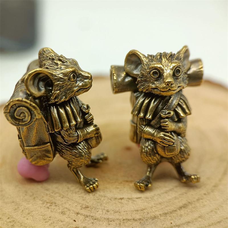 Rat Traveler Brass Knife Beads Animal Mouse Edc Diy Paracord Woven Bracelets Lanyard Pendants Accessories Outdoor Tool Hangings