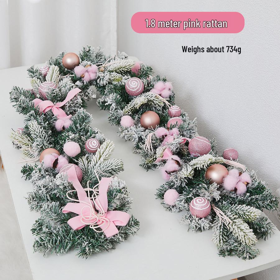 Enchanted Snowy Christmas Rattan Wreath for Window and Mall Displays