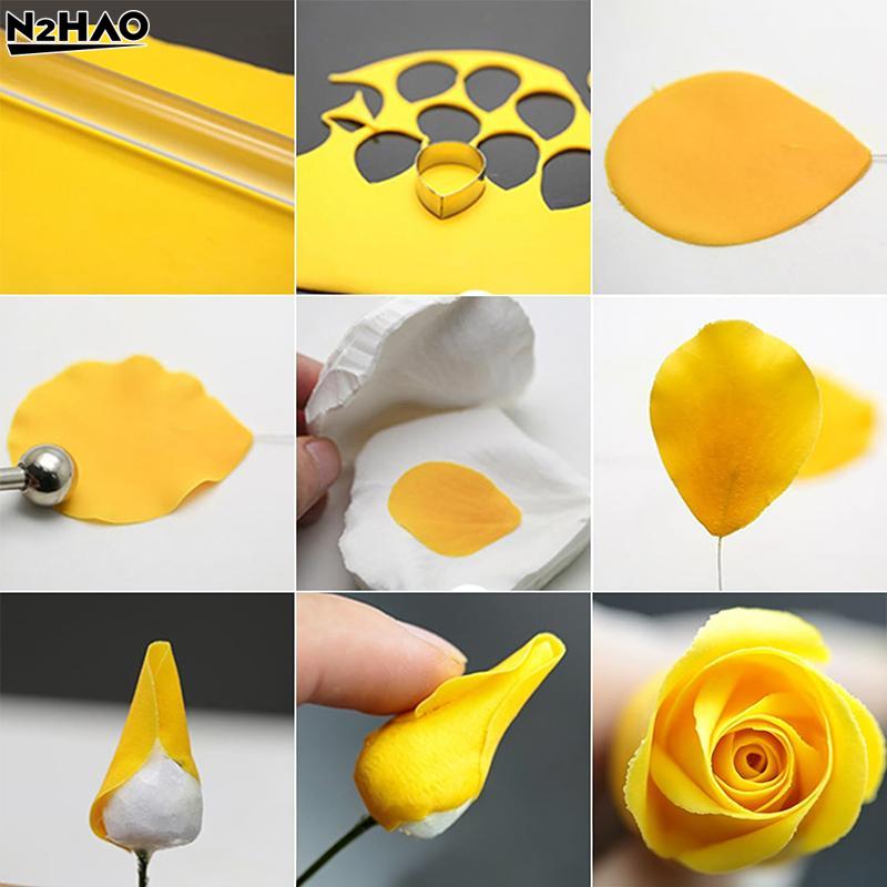 5pcs 7pcs Peony Veiner Silicone Mold Fondant Flower Cutter Set for DIY Cake Decoration Handmade Sugarcraft Molds Baking Tools