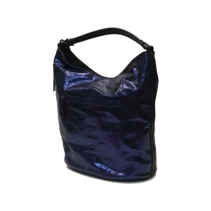 Sac seau - Thierry Mugler - Addict 1 - Bleu - Imitation cuir grainé verni - Femme