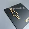 1pc Acrylic Bathroom Sign Adhesive Backed for Door Installation Plastic Surface Mounting Men Women Restroom WC Symbol Bathroom Identification