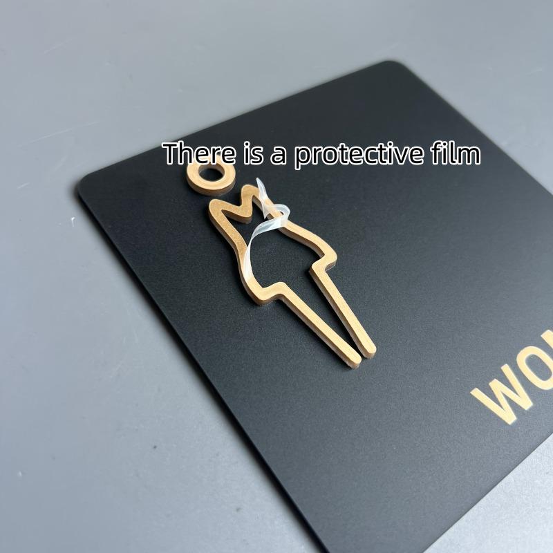 1pc Acrylic Bathroom Sign Adhesive Backed for Door Installation Plastic Surface Mounting Men Women Restroom WC Symbol Bathroom Identification