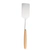 Stainless Steel Square Head Steak Cooking Shovel Wood Handle Pizza Shovel Pancake Beef Pan Shovel BBQ Utensils for Kitchen