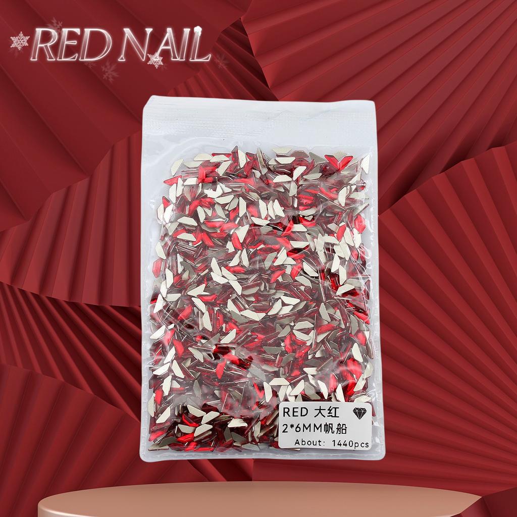 Pachet întreg de Crăciun de Anul Nou, mic, mare, roșu, fund plat, formă specială, diamant, artă pentru unghii, ornament pentru unghii, diamant roșu în formă specială