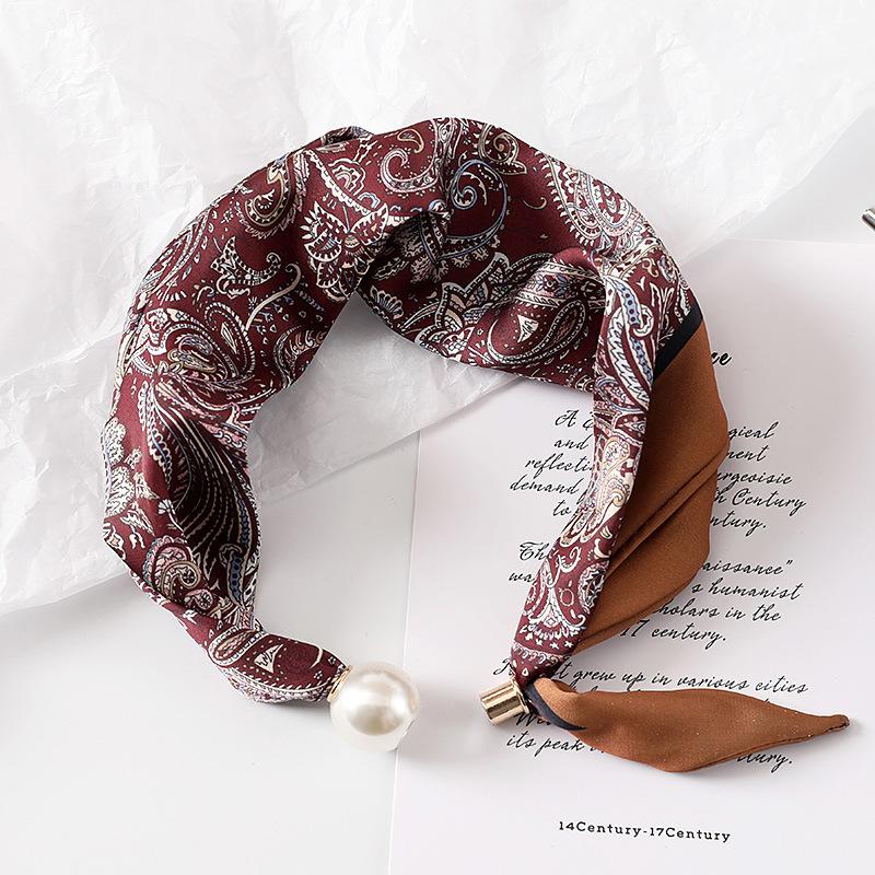 New Style Letter-Print Scarf with Magnetic Clasp Long, Narrow Silk Scarf ,Lightweight Accessory for Spring Summer Shirt Styling