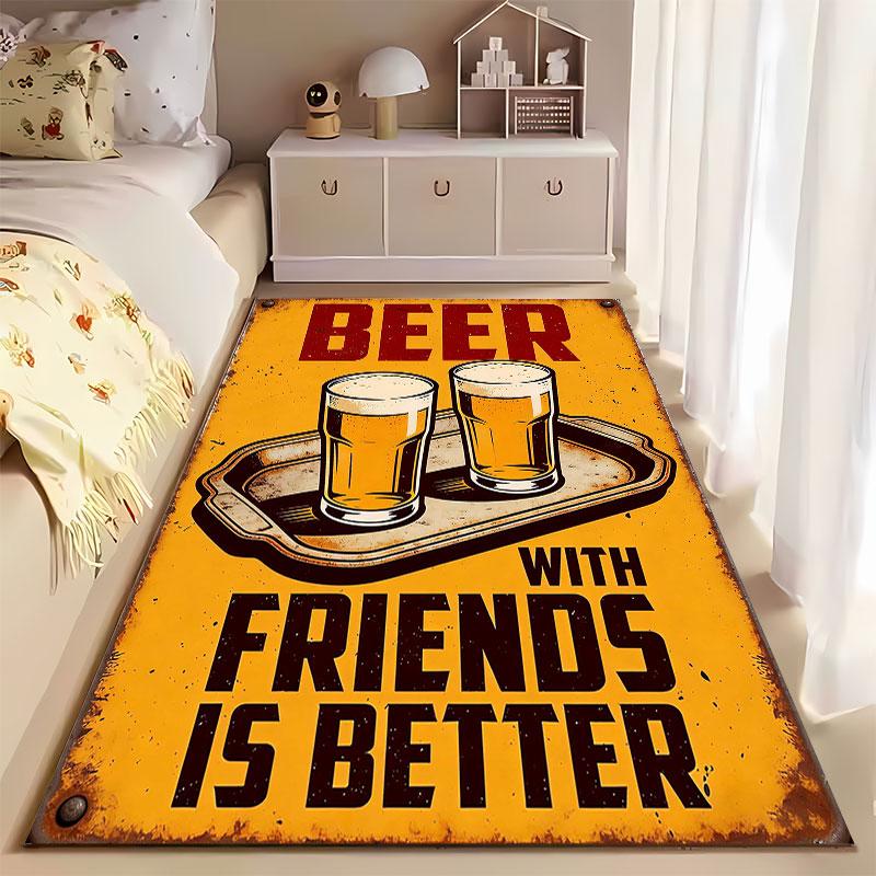 Beer With Friends Art Carpet suitable as a non-slip mat for the living room or bedroom sofa