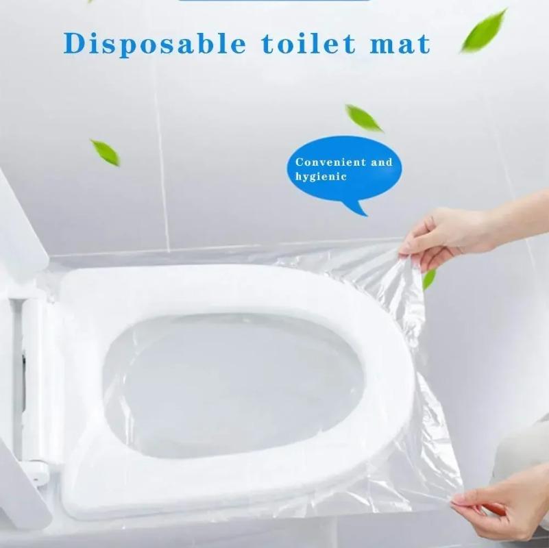 100/10pcs Waterproof Disposable Toilet Seat Covers Safety Toilet Seat Mats Portable Travel Camping Pads Bathroom Accessiories