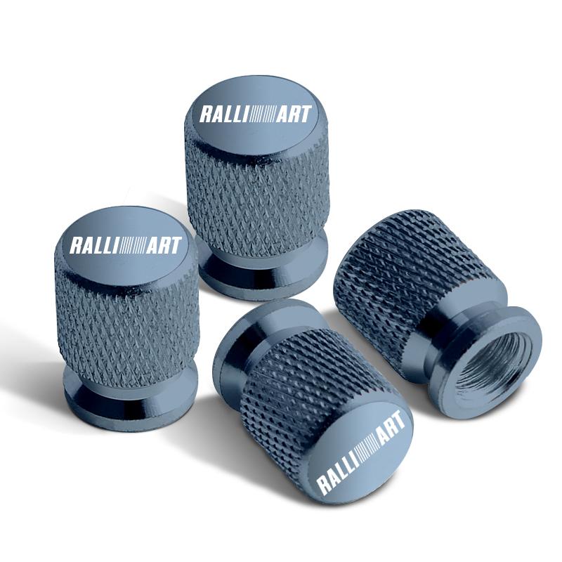 4pcs For Mitsubishi Ralli Art Badge ASX EVO Lancer Galant Pajero Car Wheel Tire Valve Caps Tyre Stem Covers Accessories Styling