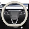 Housse de volant en cuir véritable pour Tesla Model 3 Y Diamètre 38 cm Style Sport Universelle