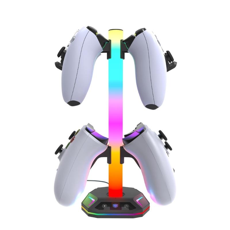 LED Controller Stand Headsets Holder for Desk Rotatable Headphone Stand Detachable Controller Hook Controller Storage