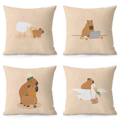 Housse d'oreiller Capybara Mignonne Décoration de Dortoir Bureau Salon Canapé Maison Housse d'oreiller