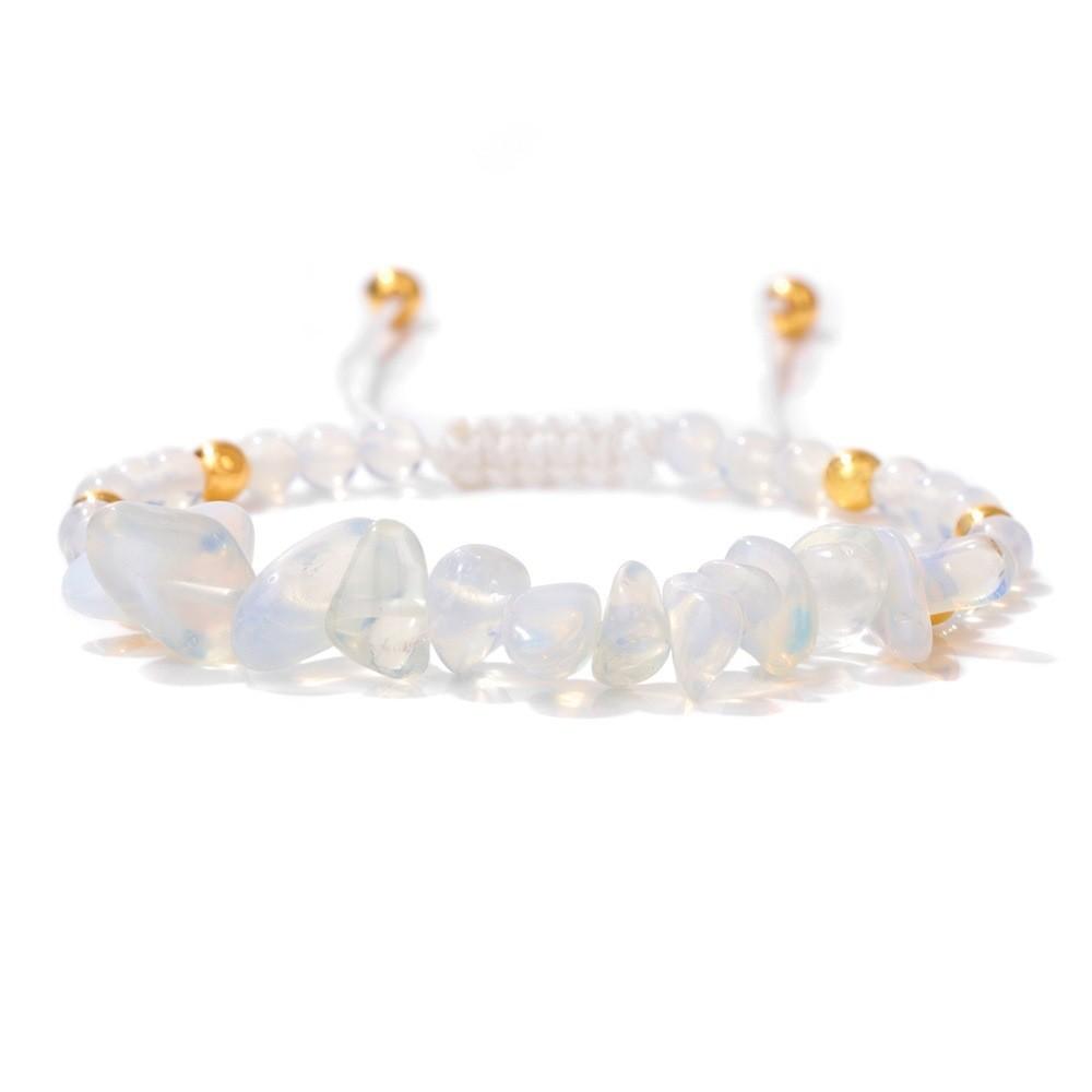 Natural Stone Bead Woven Bracelet, Men's And Women's Hand Accessories Retro Adjustable Weaving