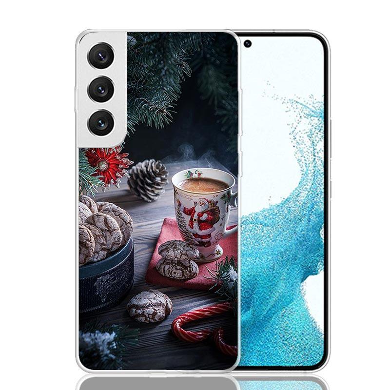 Winter Coffee Christmas Phone Case For Samsung Galaxy S26 Ultra S23 S24 S25 Edge S20 FE S21 S22 Plus Soft Print Shell Cover Fund