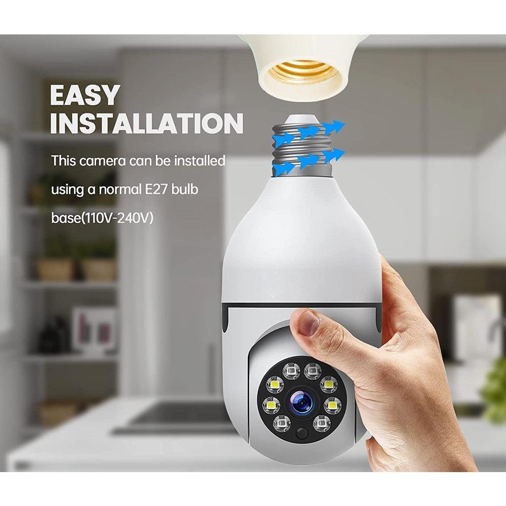 Bulb Camera Factory Direct Sales, Dual Light Night Vision Home Wireless Wifi Remote Monitoring Camera 360 Panorama