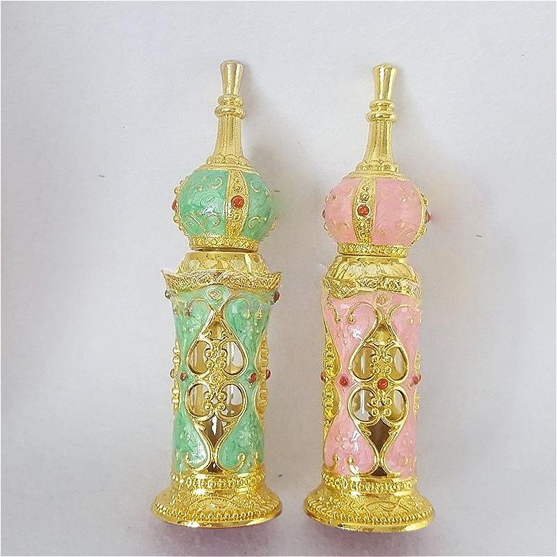 12ml Arabian Palace Style Glass Perfume Bottle, Embroidery Pattern Essential Oil Container, Middle East Design