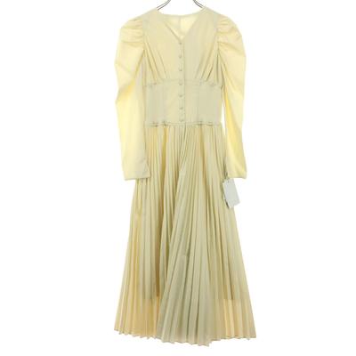 Unused CELFORD Long Sleeve Long Dress 36 White System Pleated Skirt Women Used