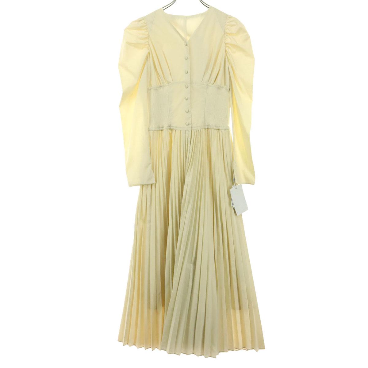 

неиспользованное CELFORD Длинный рукав Длинное платье 36 Белая система Плиссированная юбка Женское Б/У