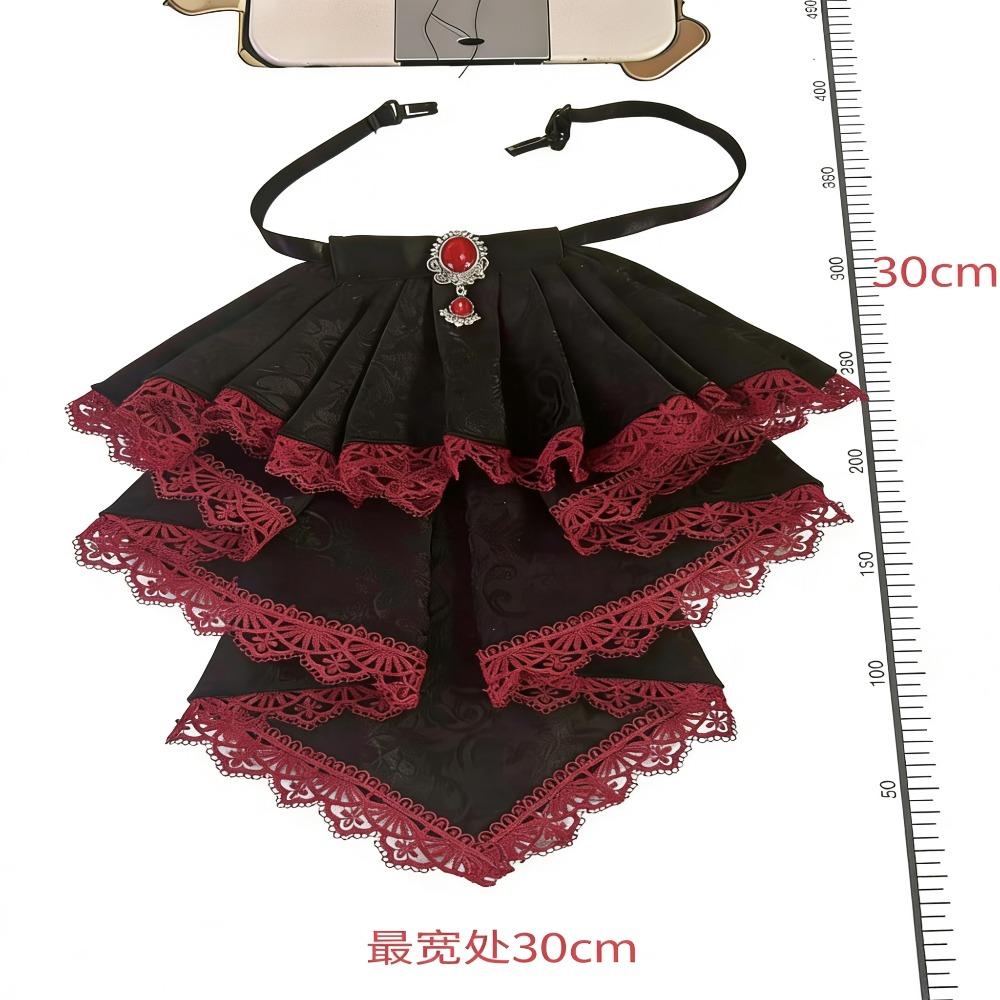 Original Retro Court Style Versatile Fake Collar Saliva Towel Lolita Lace Neck Decoration Gothic Vampire Style Bow Tie