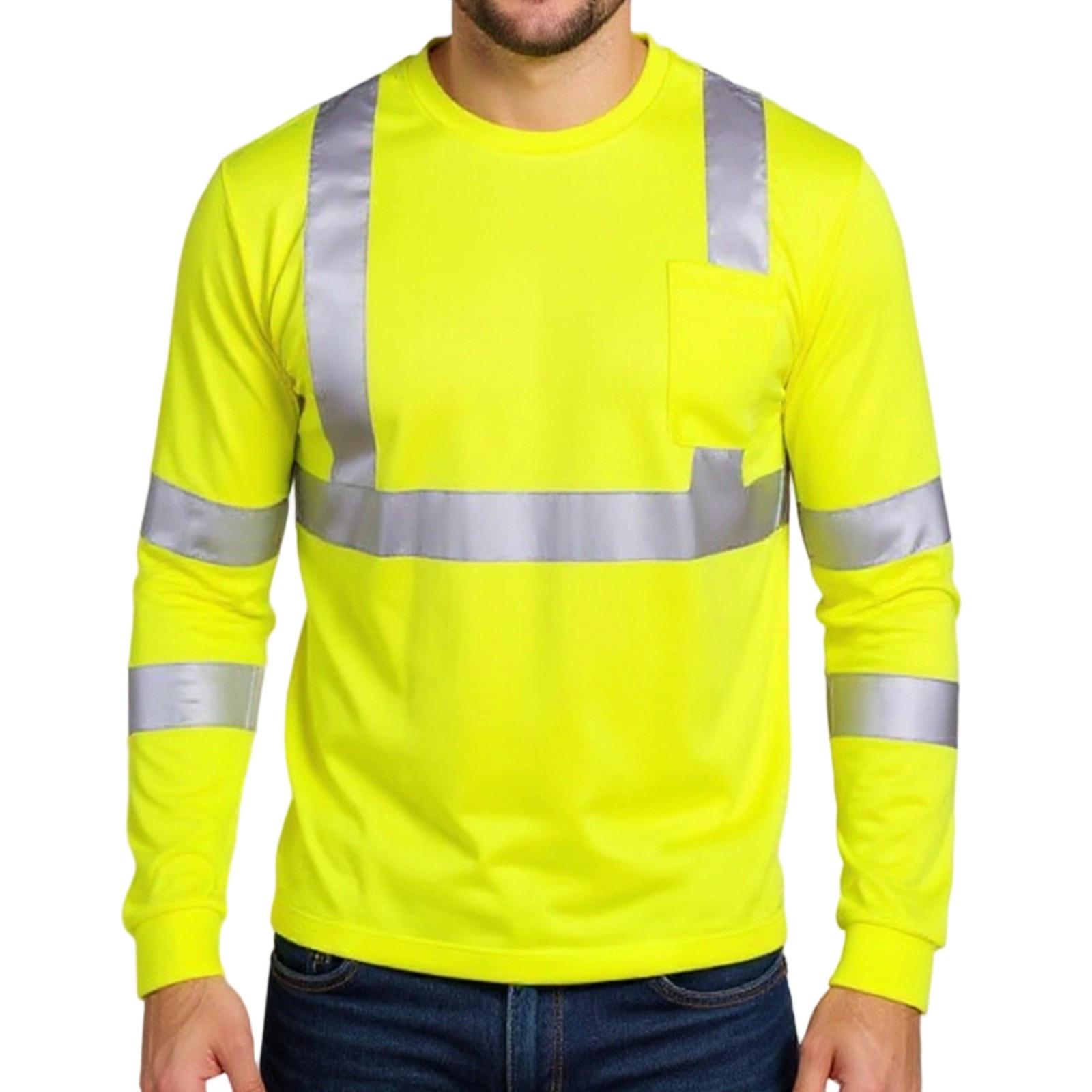 

Construction Workwear Reflective Strip Long Sleeved T-Shirt Top XL