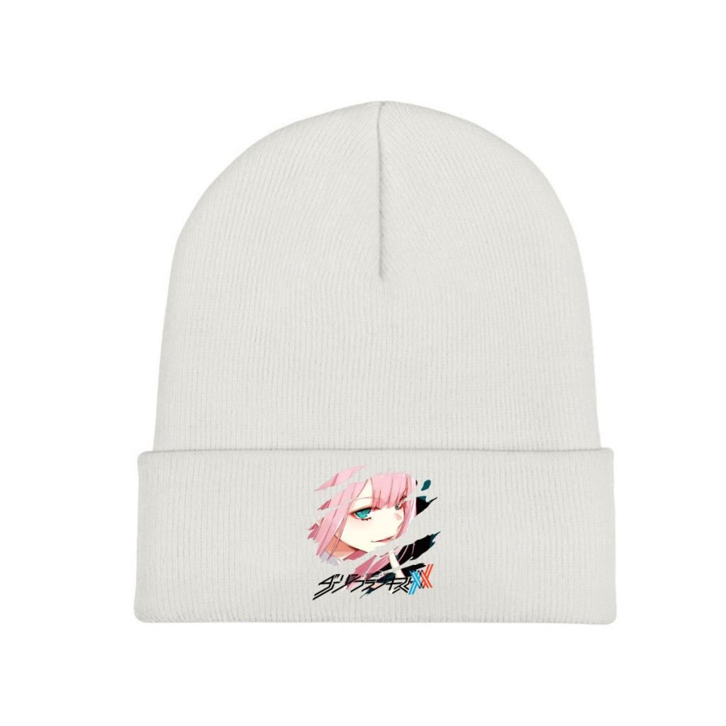 Darling in The Franxx Zero Two Movie Strickmützen Damen Unisex Beanies Wintermützen Hip Hop Cap