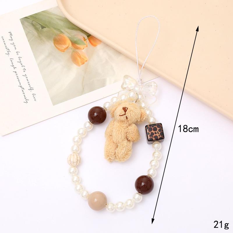 Elegantní perlový mašličkový korálkový řetízek na telefon a všestranná šňůrka pro ženy