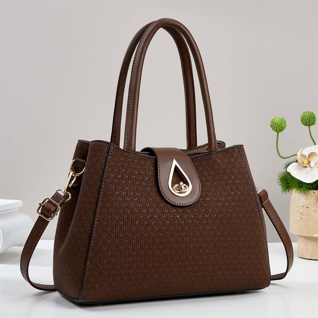 

Tote Bag For Women With Pu Leather And Retro Style For Daily Use Coffee