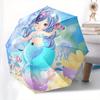 Mermaid,Dolphin Themed Automatic Folding Umbrella  8 Ribs Durable Iron Frame, Vibrant Color Design, Compact Travel Umbrella for Beach, Outdo